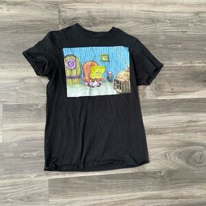 Black Short Sleeve Tee with Graphic Print